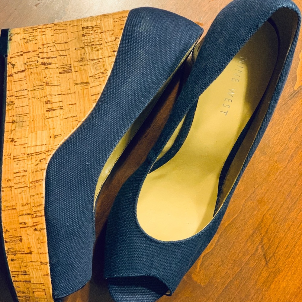 Nine West wedges open toe, Used only once